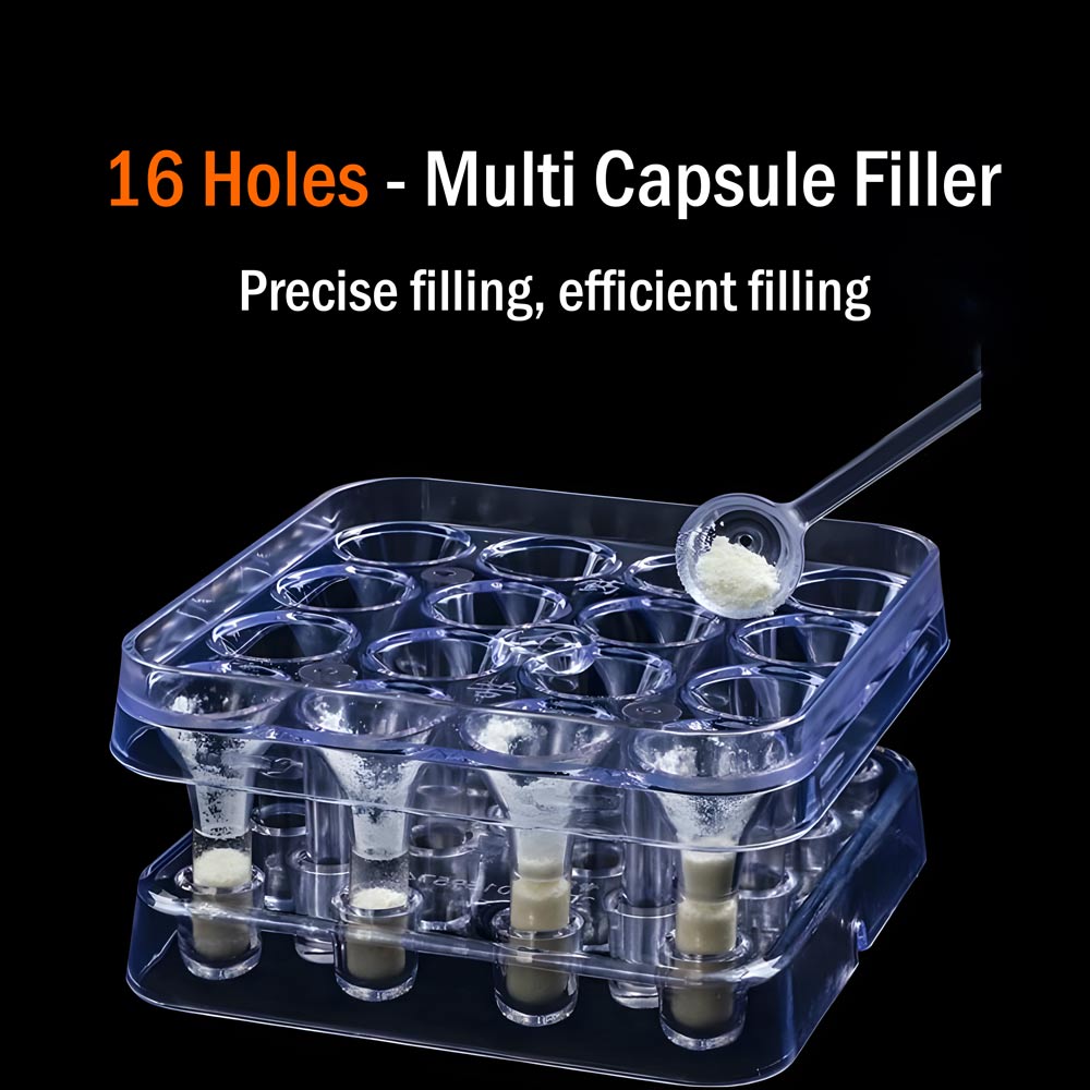 16‑Hole Capsule Filling Tray (Size 0)