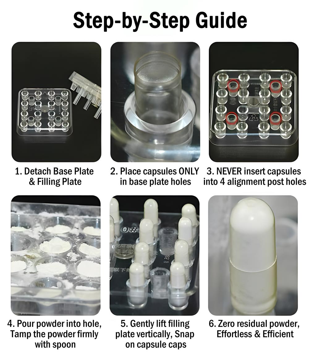 16‑Hole Capsule Filling Tray (Size 0)