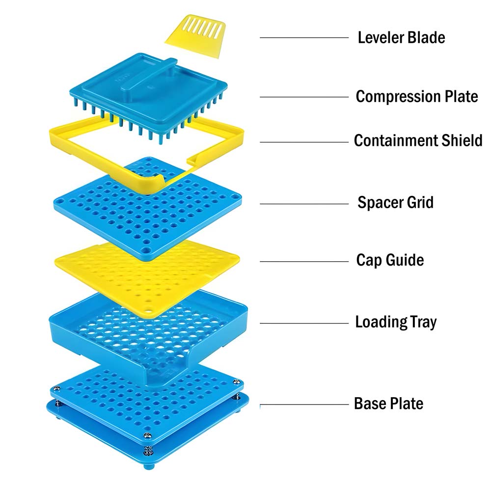 100‑Hole Capsule Filling Tray (Size 000/00/0/1/2/3/4/5)