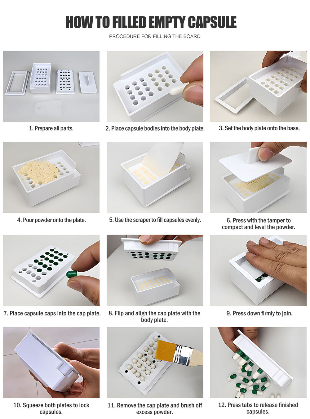 Step-by-step guide: How to use 24-hole capsule filler
