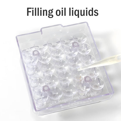 filling oil liquids by capsule filler tray