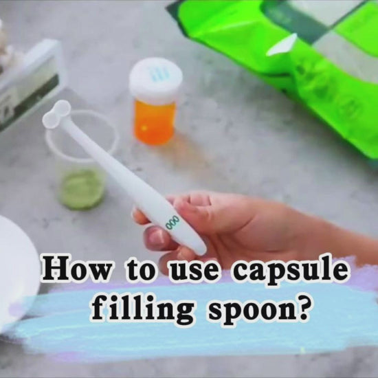 how to use 2 hole capsule filling spoon