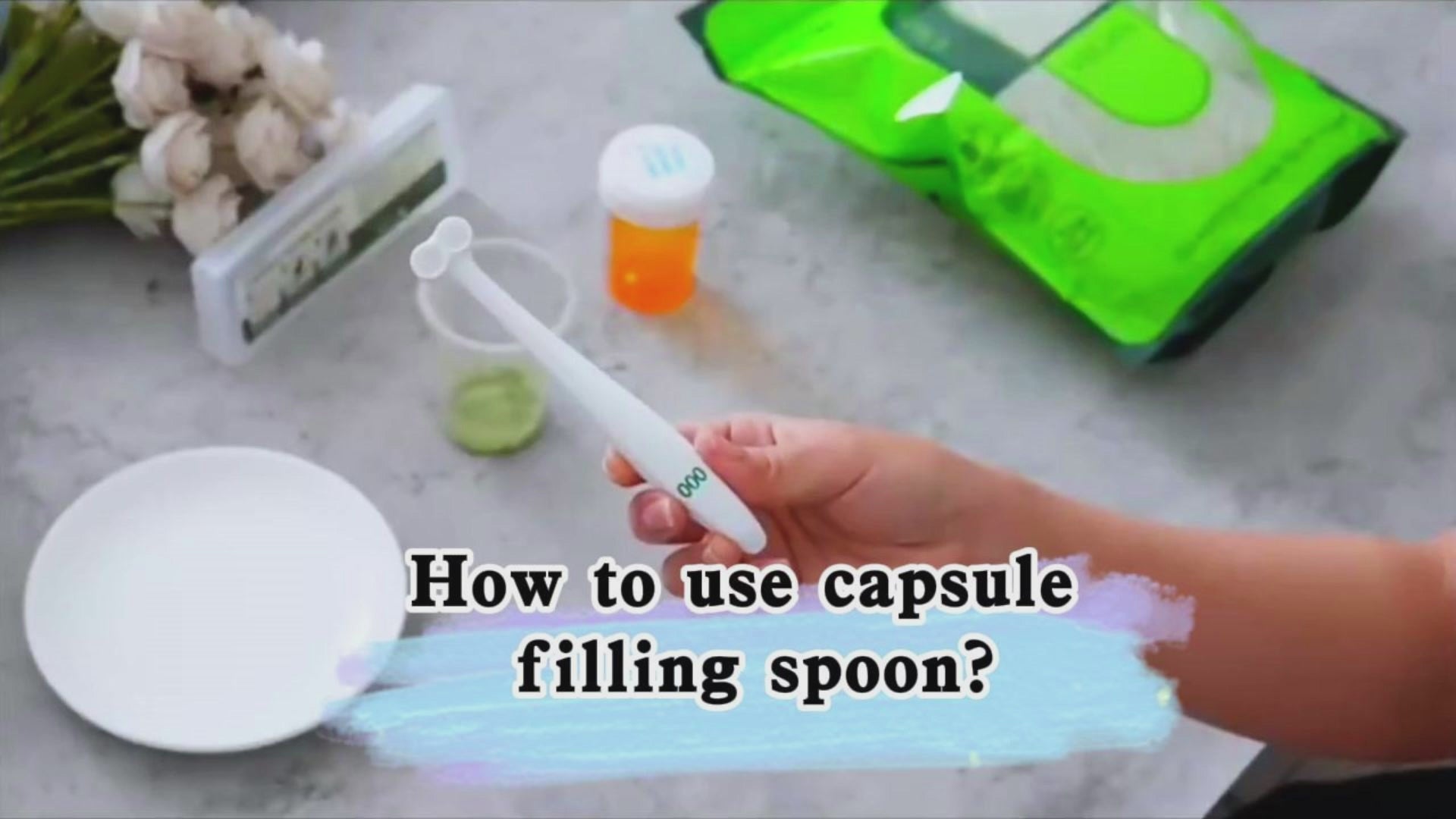 how to use 2 hole capsule filling spoon