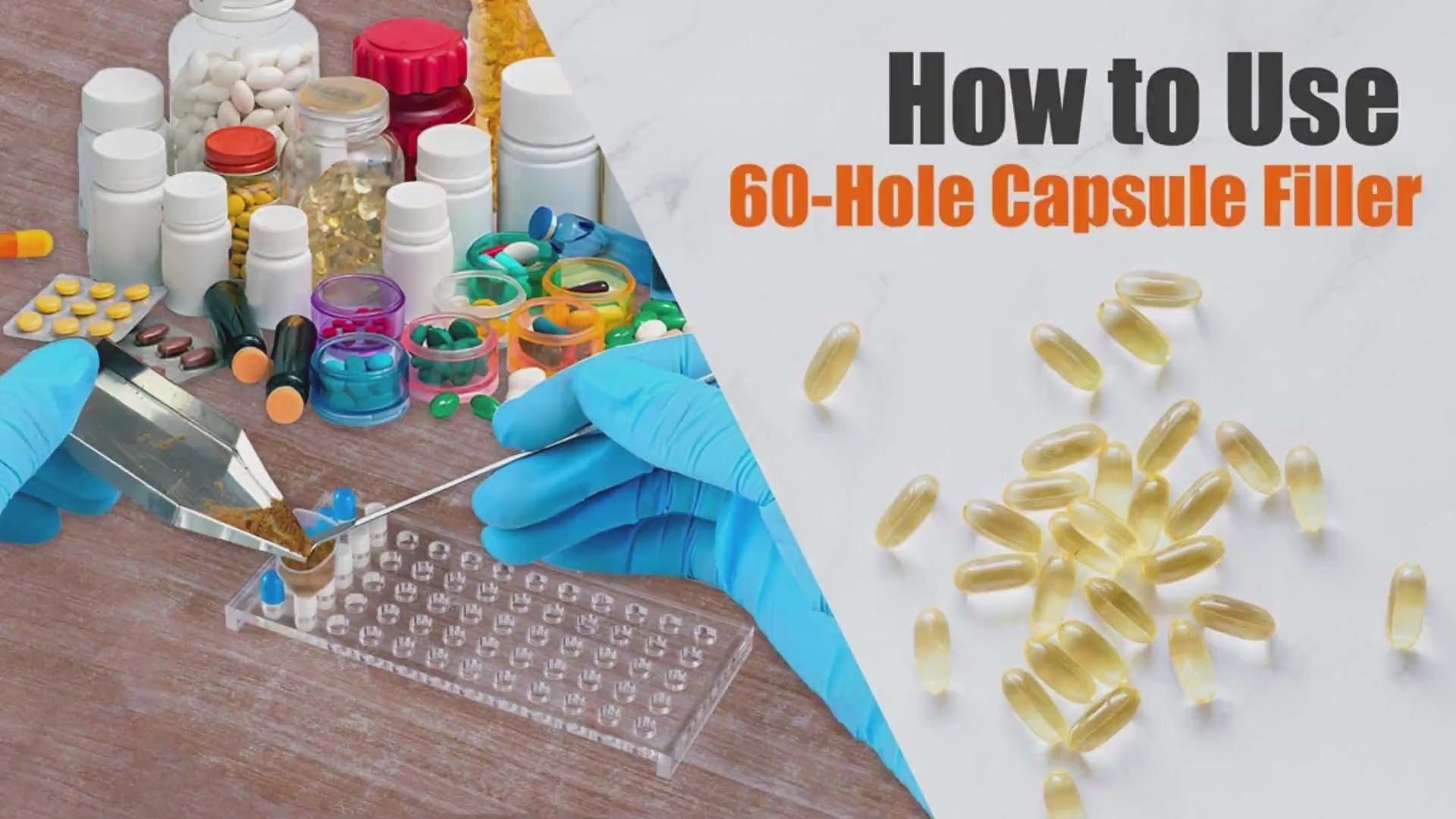 Load video: Step-by-step how to fill empty gelatin capsules at home